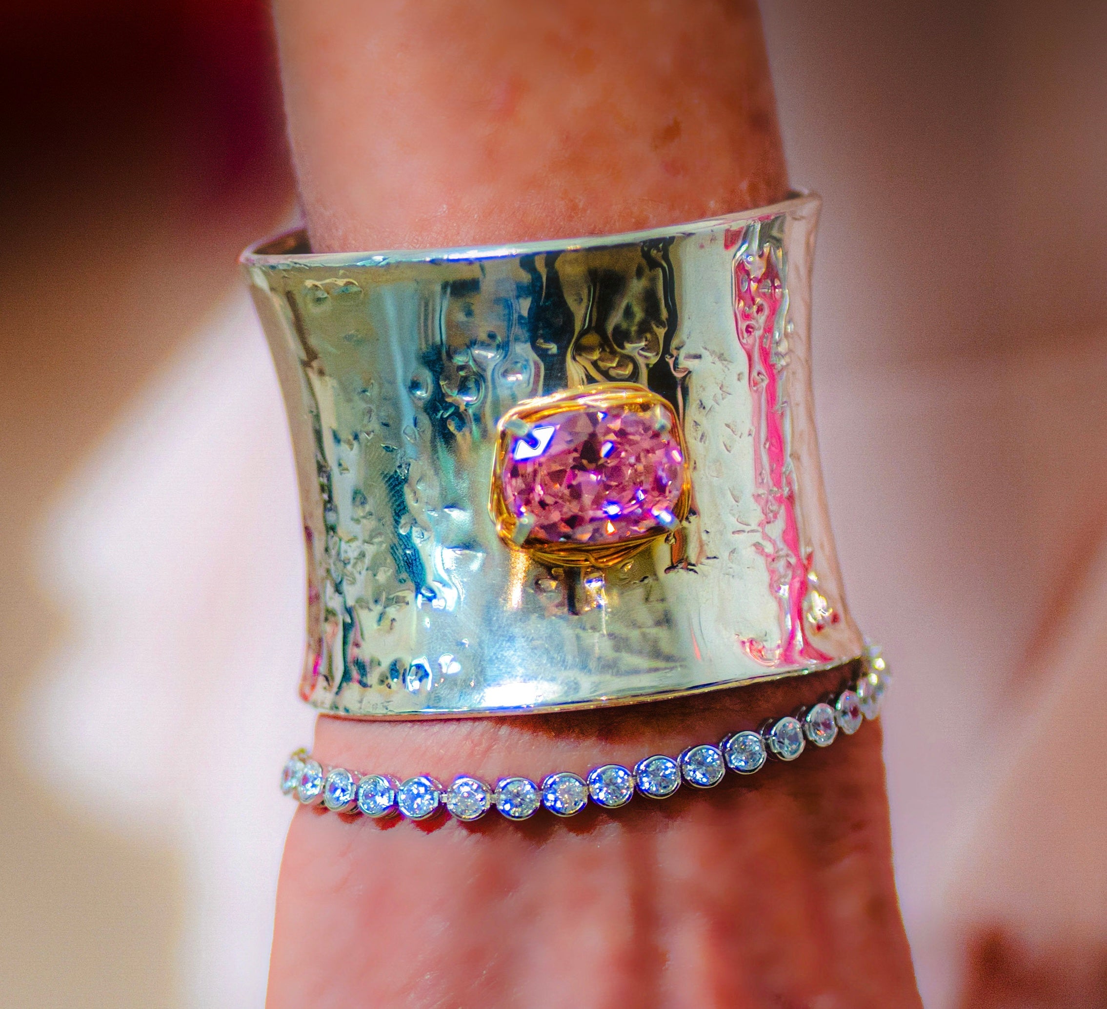 Pink Topaz Cuff