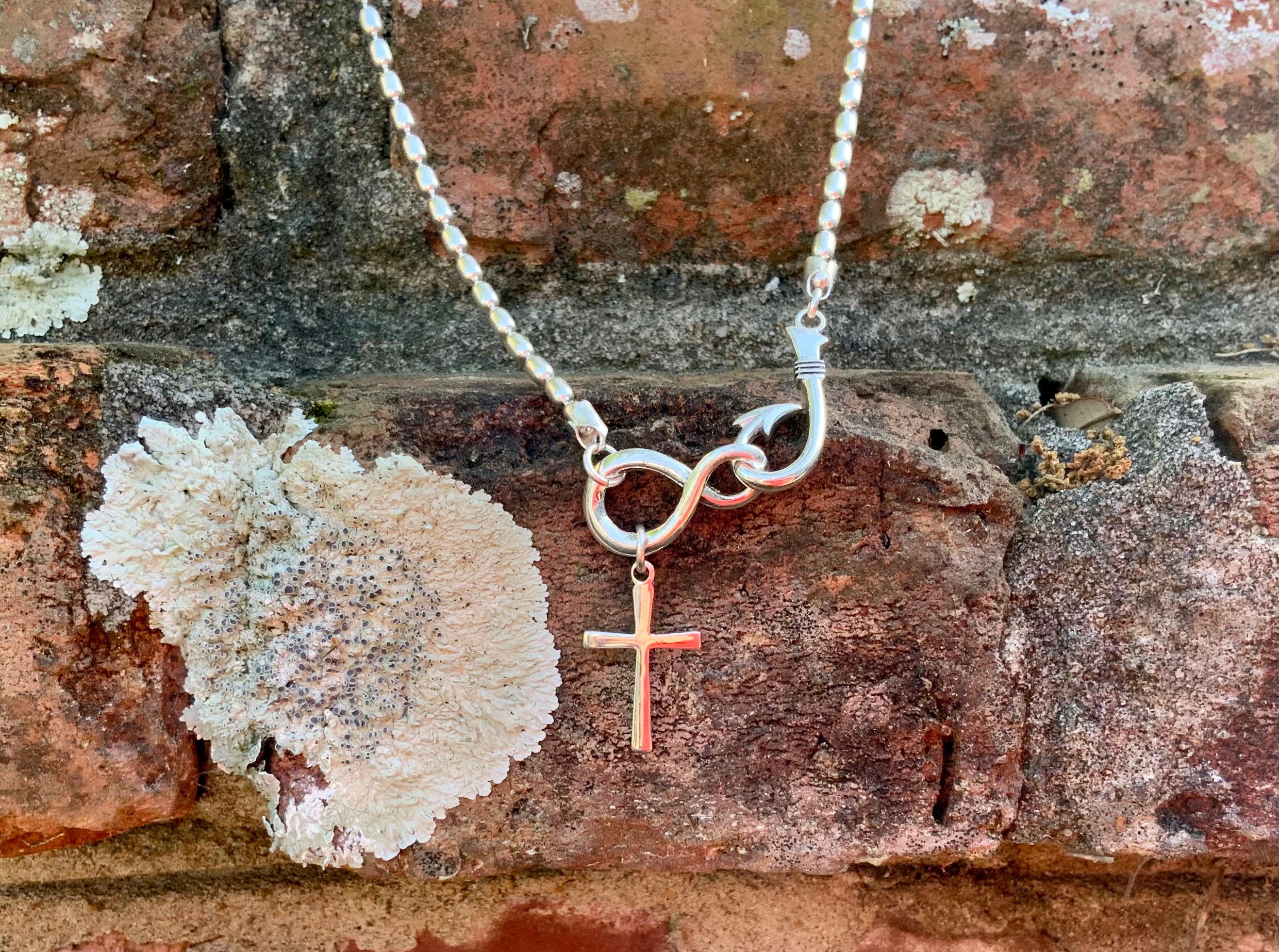 Hooked on Christ Forever with 3mm Rice Bead chain from the Southern Gates Collection