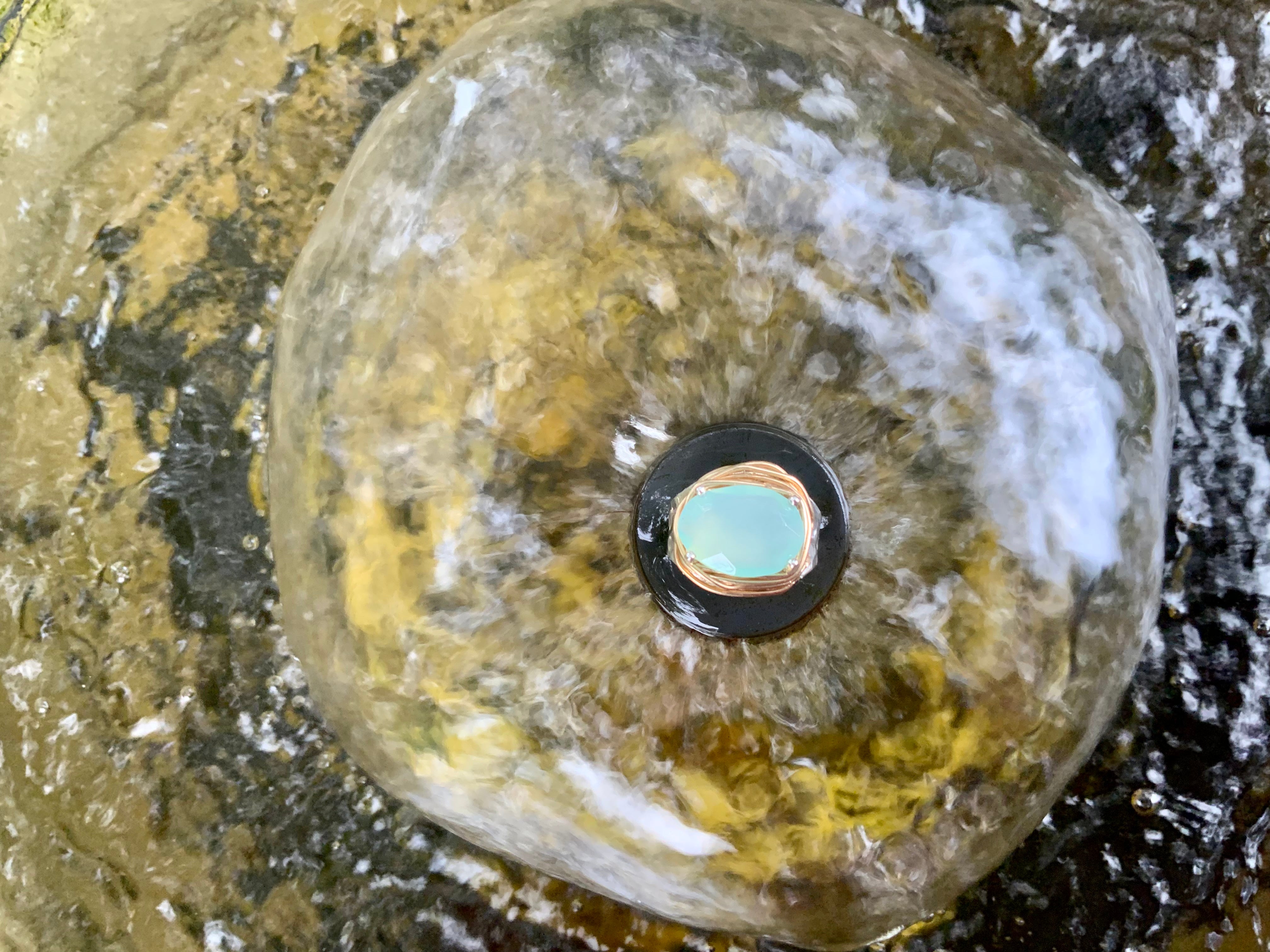 Aqua Chalcedony Ring