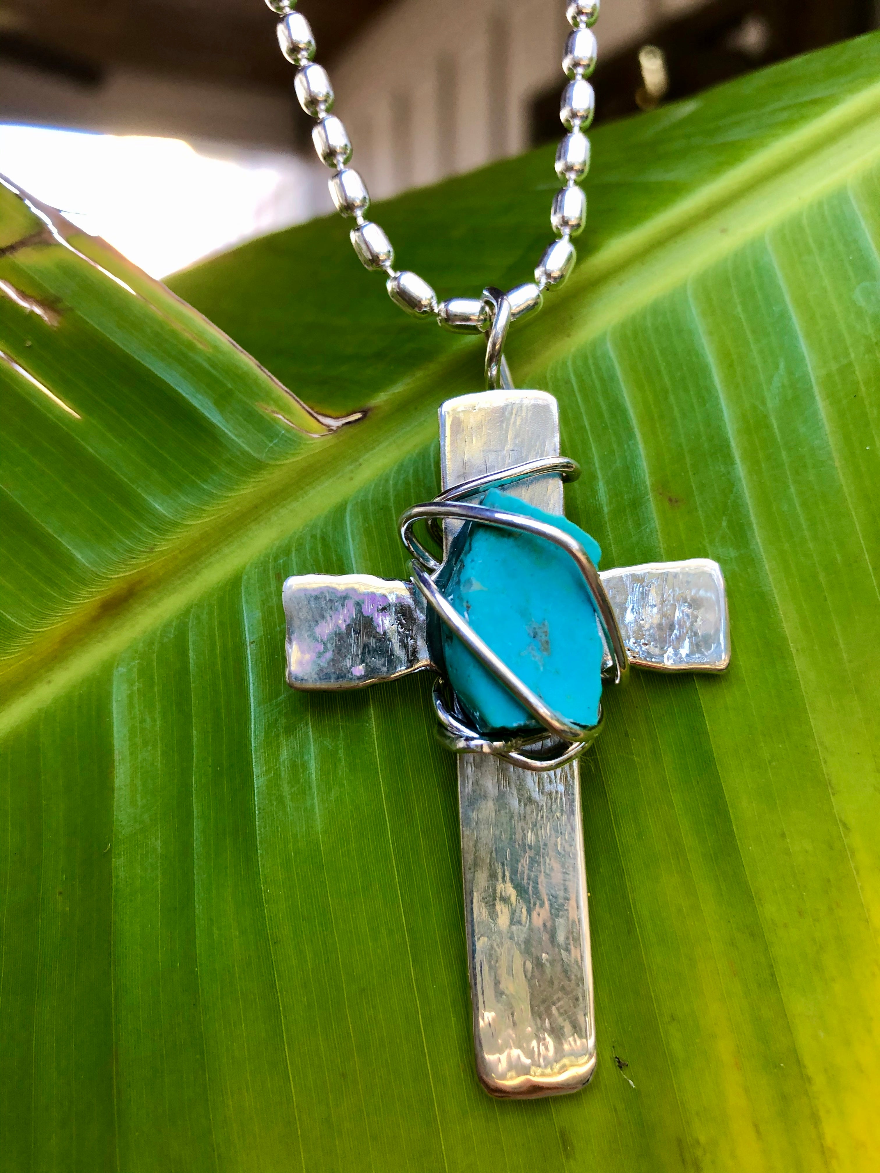 Cross Turquoise Pendant