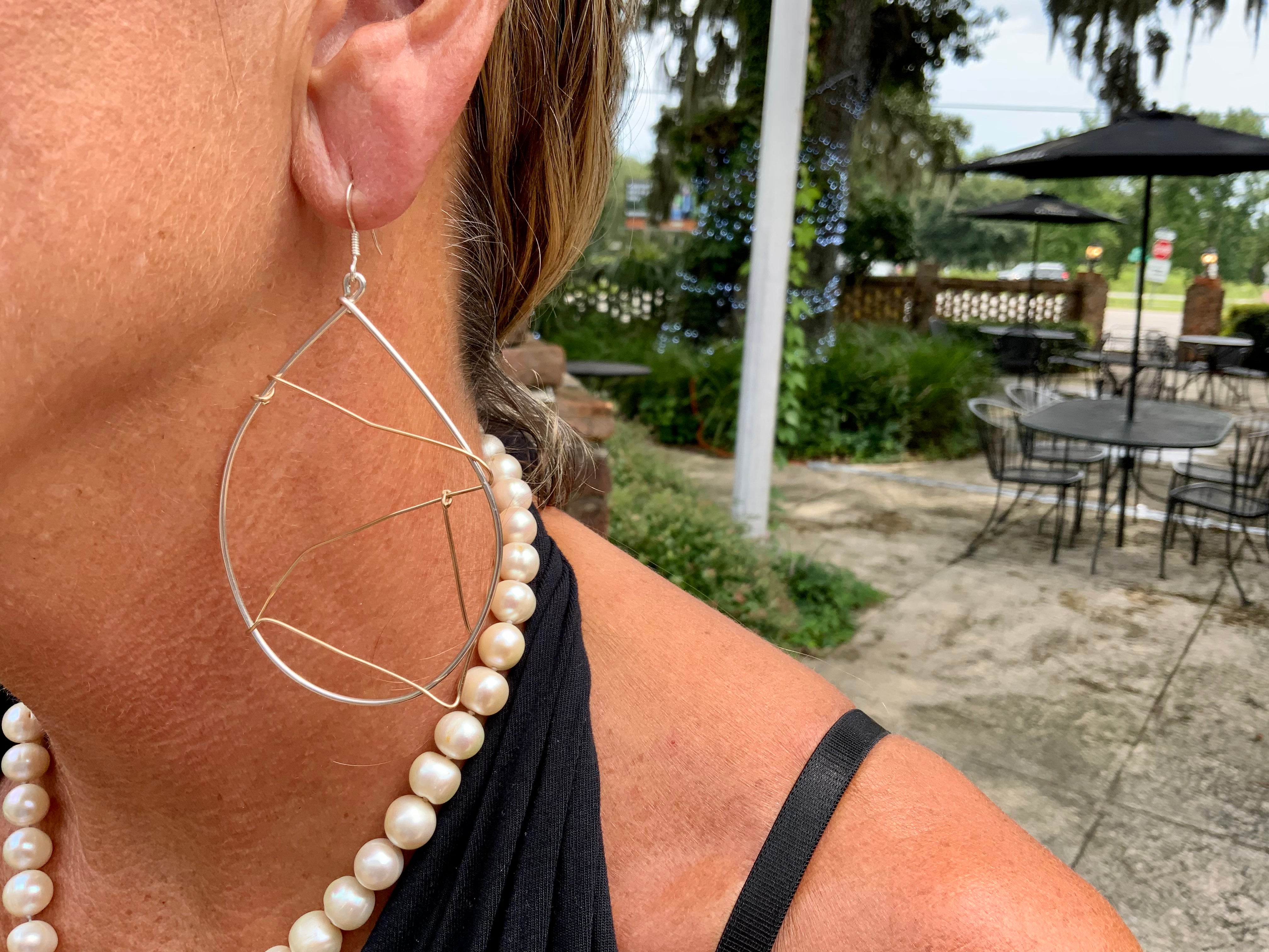 Sterling Silver & 14k Gold filled Drop Earrings