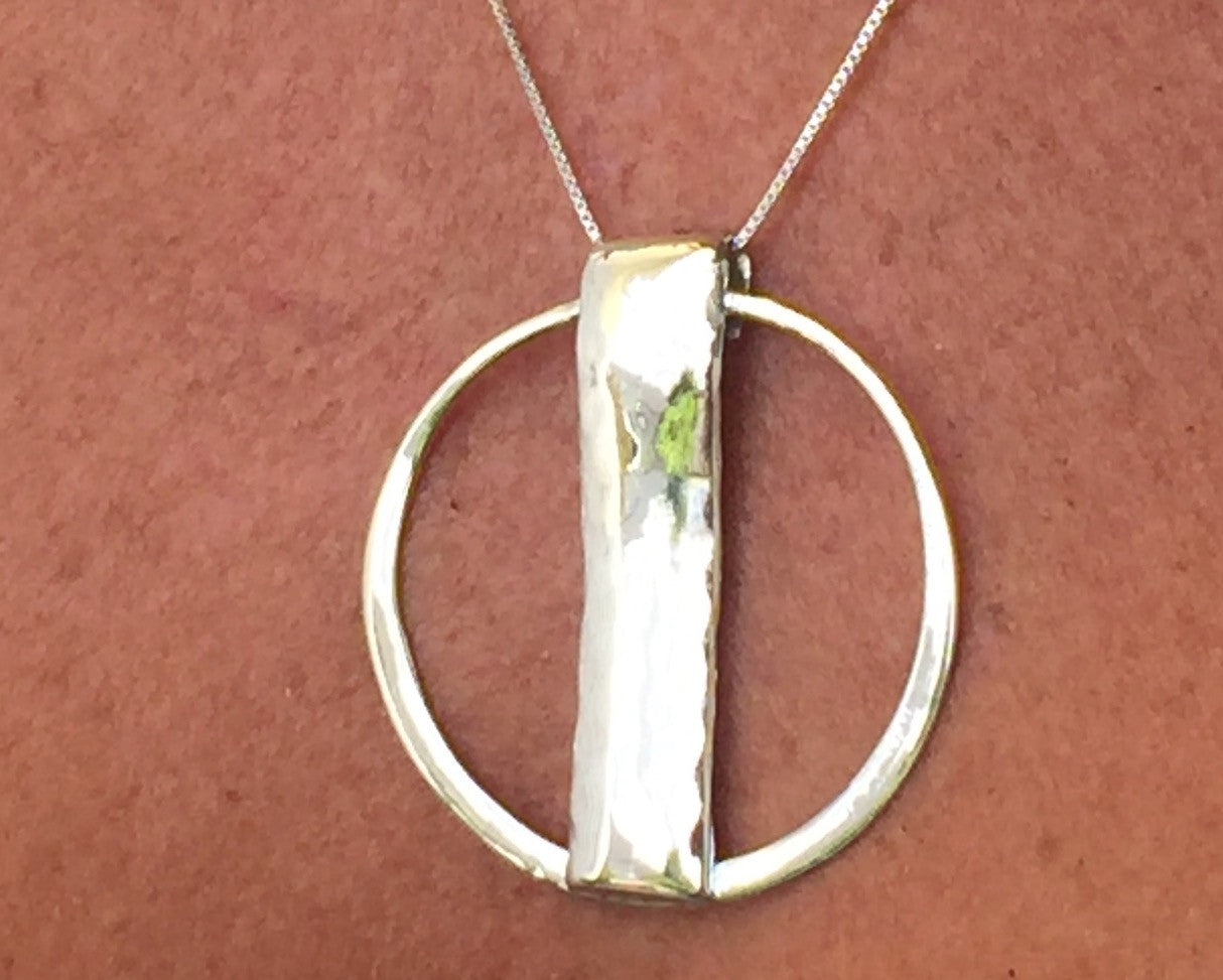 The Dash in the circle of life  Sterling necklace