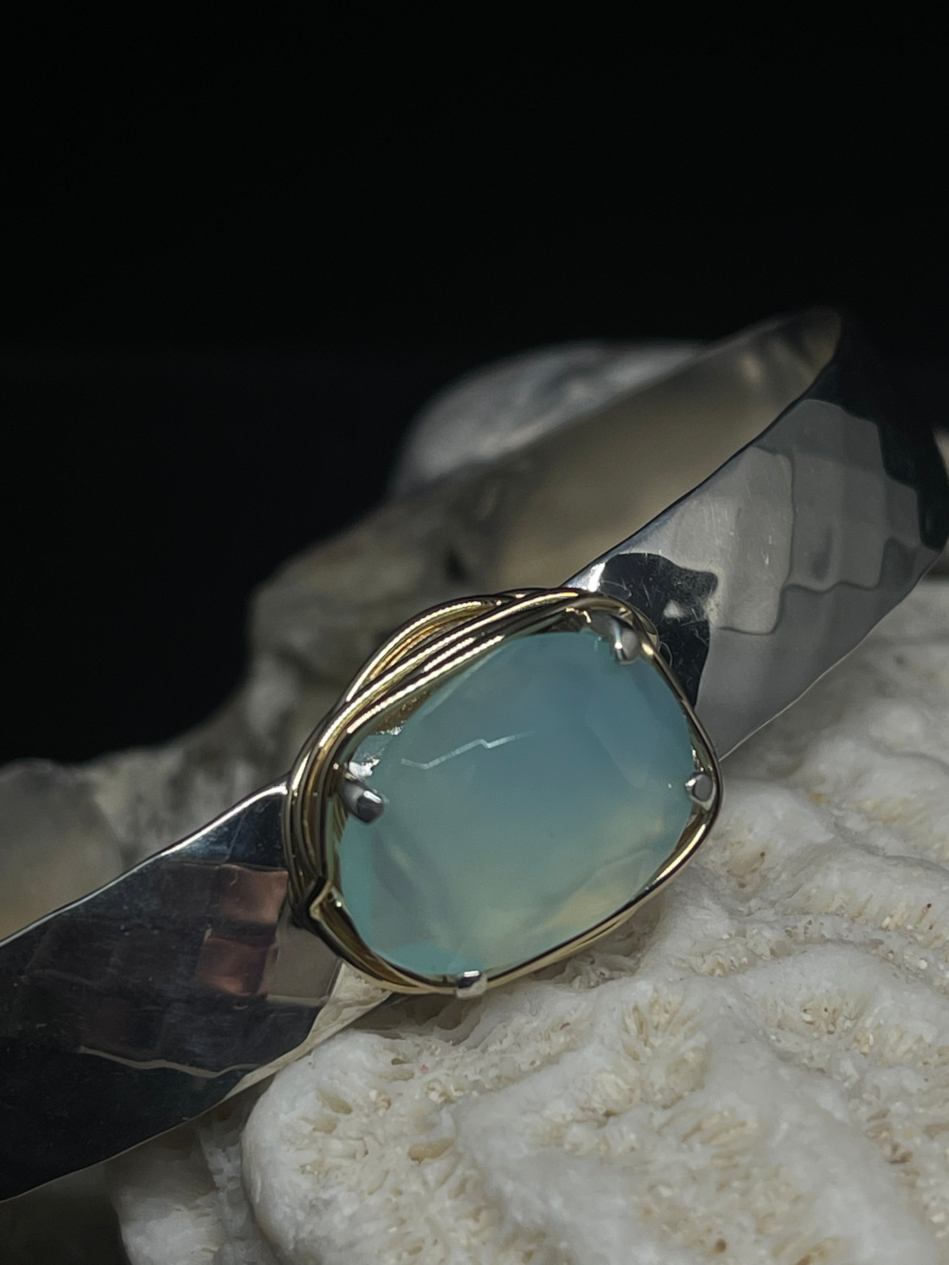 Aqua Chalcedony Cuff